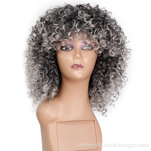 synthetic hair CURLY wig, blond color natural look wig